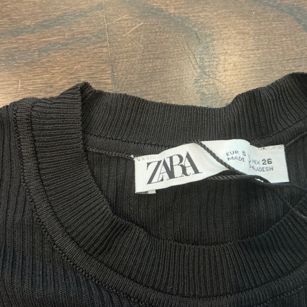 ZARA BALCK SHIRT, RIBBED